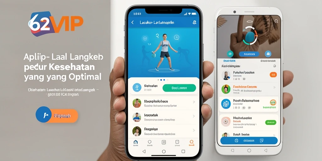 Tampilan antarmuka aplikasi 62VIP yang intuitif untuk Lacak Langkah.