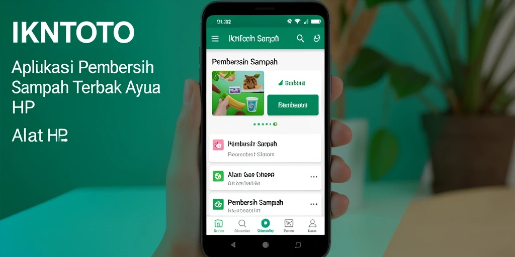Antarmuka aplikasi IKNTOTO dengan fitur Pembersih Sampah yang mudah digunakan.
