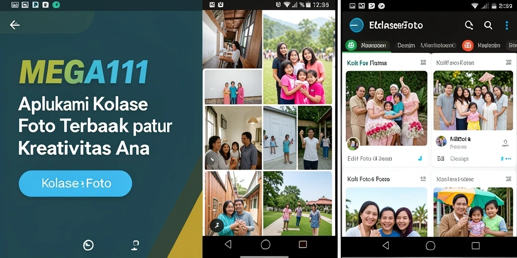 Tampilan antarmuka MEGA111 yang mudah digunakan untuk Kolase Foto.