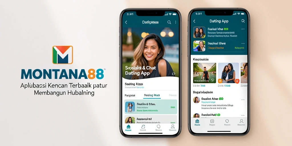 Antarmuka modern dan interaktif aplikasi MONTANA88 untuk kencan.