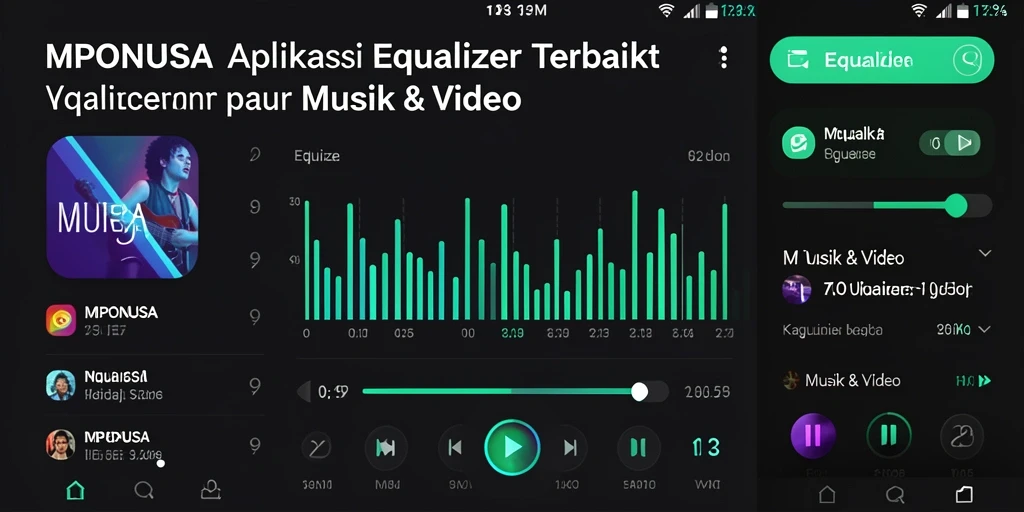 Antarmuka aplikasi MPONUSA dengan fungsi Equalizer yang menarik.