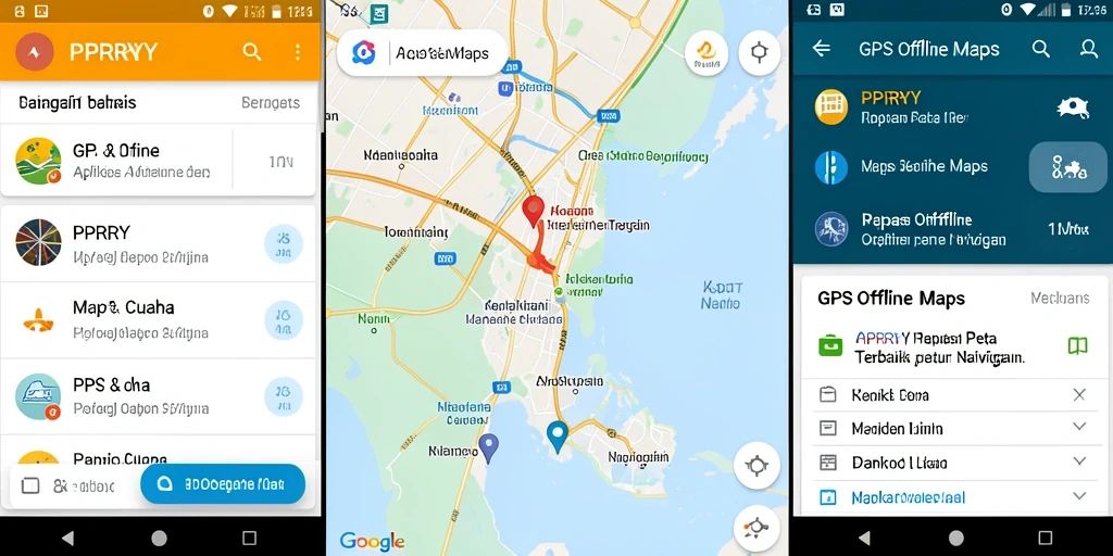 Antarmuka aplikasi GPS Offline Maps PPRRYY yang user-friendly.