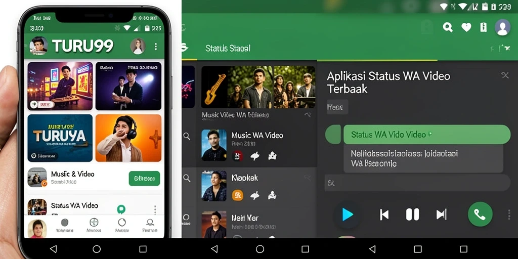 Antarmuka TURU99 yang mudah digunakan untuk Status WA Video.